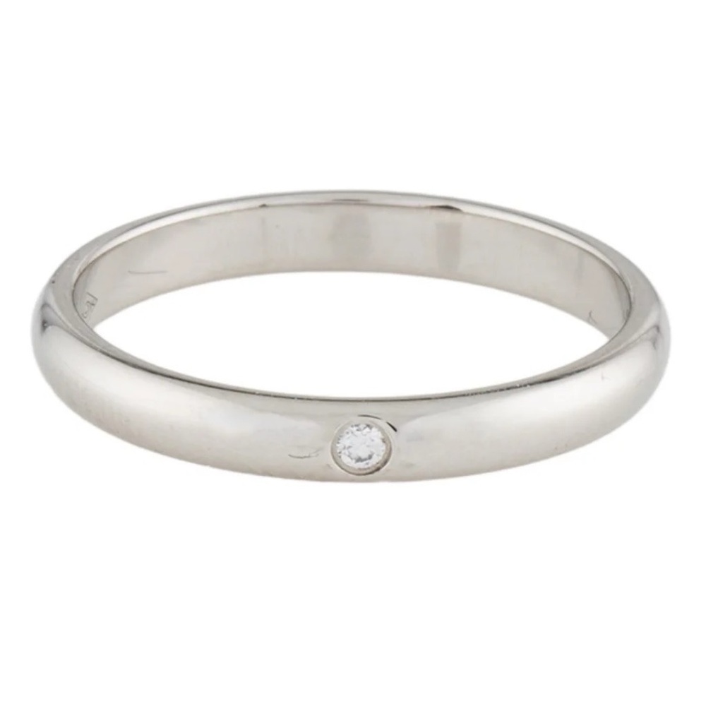 Cartier platinum ring with diamond. Size 4.75